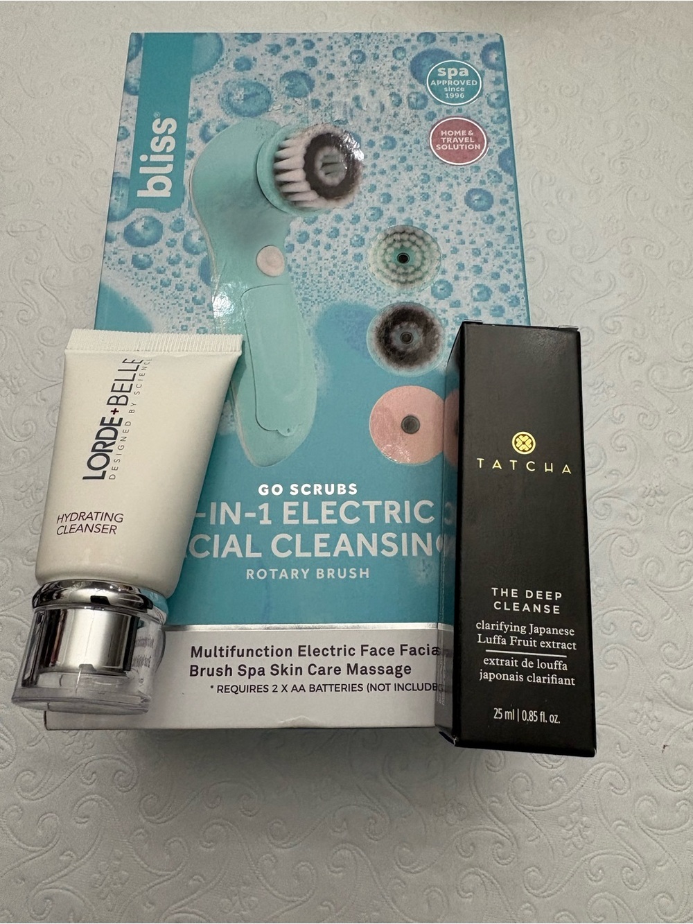 Bliss 3-in-1 Electric Facial Cleansing Brush in Teal with Interchangeable Heads
